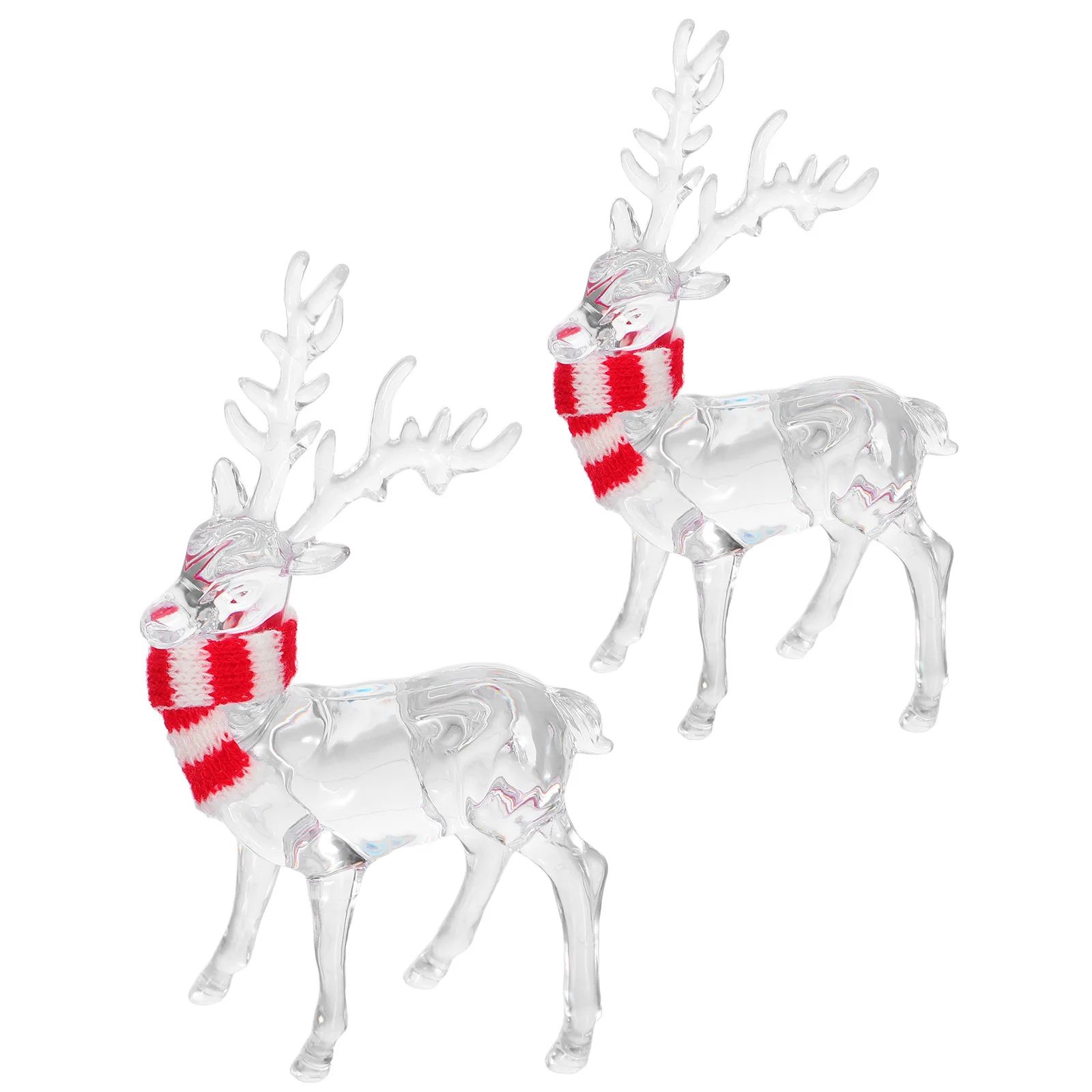 

2 PCS Christmas Transparent Deer Pendant Decorations Elk Ornaments Party Crystal Reindeer Clear s Acrylic Holiday