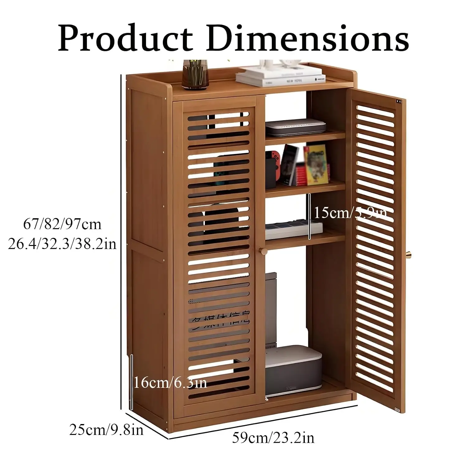 WiFi Router Storage Cabinet, WiFi Box Hider, for Living Room, Office, Bedroom (Black,23.2 * 9.8 * 32.3in), Customized