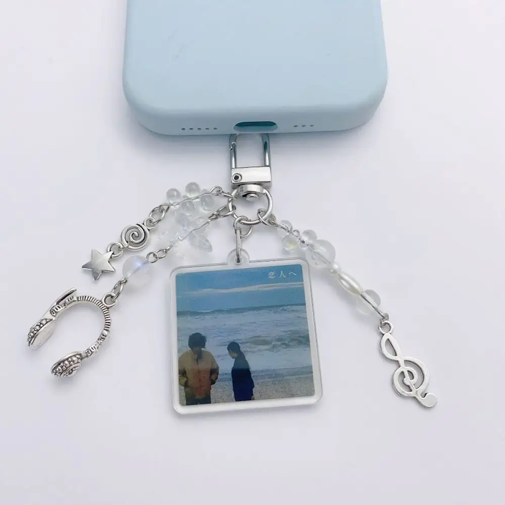 Y2K Acrylic Photo Frame Key Chain Creative Fashion Bag Hanging Pendant Bead Hanging Chain Bag Accessories