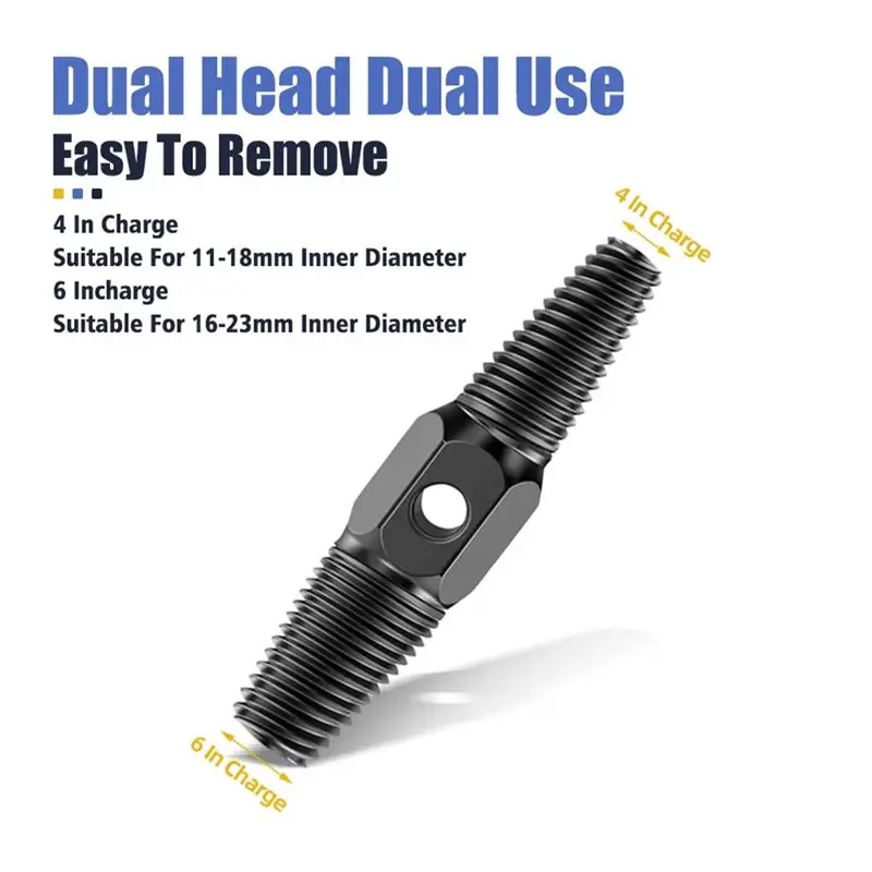 AB08-Double-Head Screw Extractor Drill Bits Set Damaged Water Pipe Broken Bolt Screw Remover Tools Faucet Valve Thread Repair