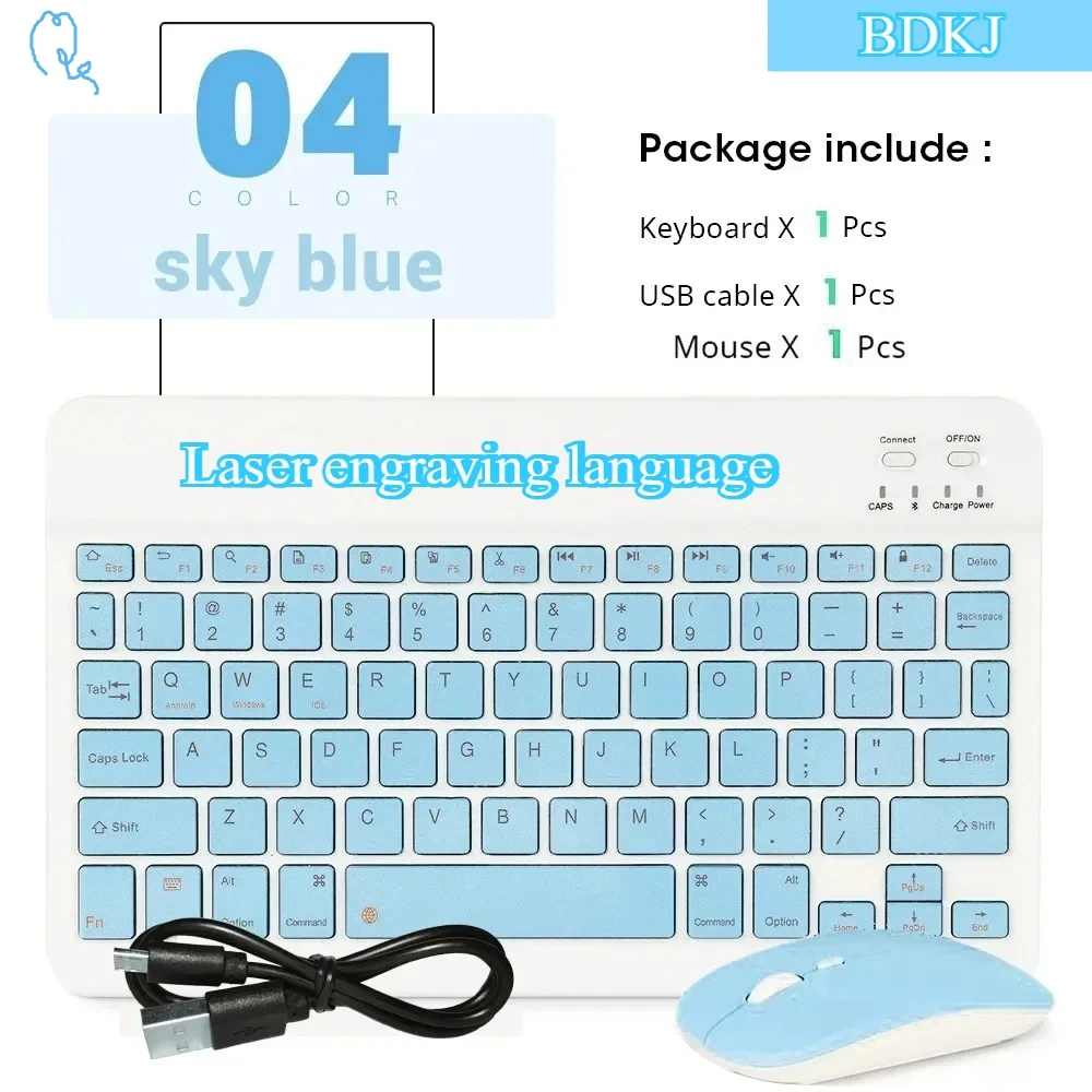 

Новая беспроводная Bluetooth-мышь, 10-дюймовая испанская клавиатура для iPad A16 2025 года, 11-го поколения Air7, 11/13, портативный портативный планшет с магнитной крышкой