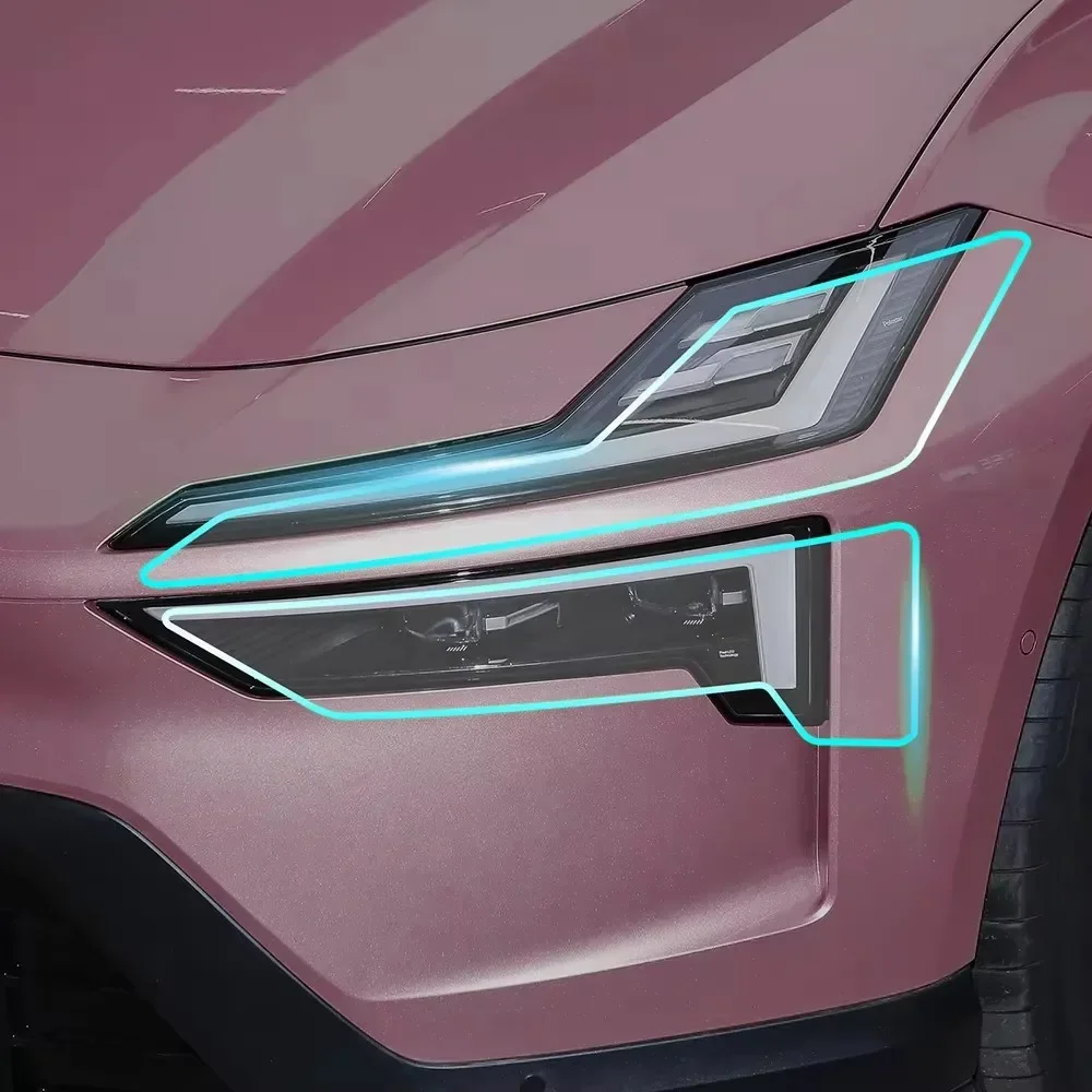 For Polestar 4 2024 2025 Headlight A B Pillars Anti-Scratch Protective TPU Car Sticker Paint Protection Film PPF Transparent