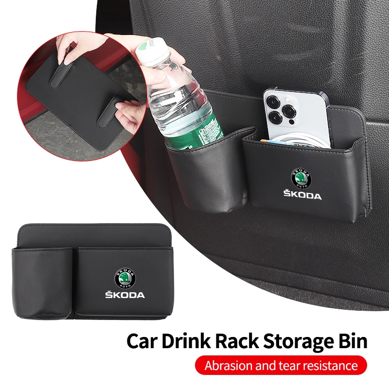 Car Door Organizer Cup Holder Seatback Tools Storage Box Accessories For Skoda Octavia Rapid Kodiaq Superb Derivative Karoq Fabi
