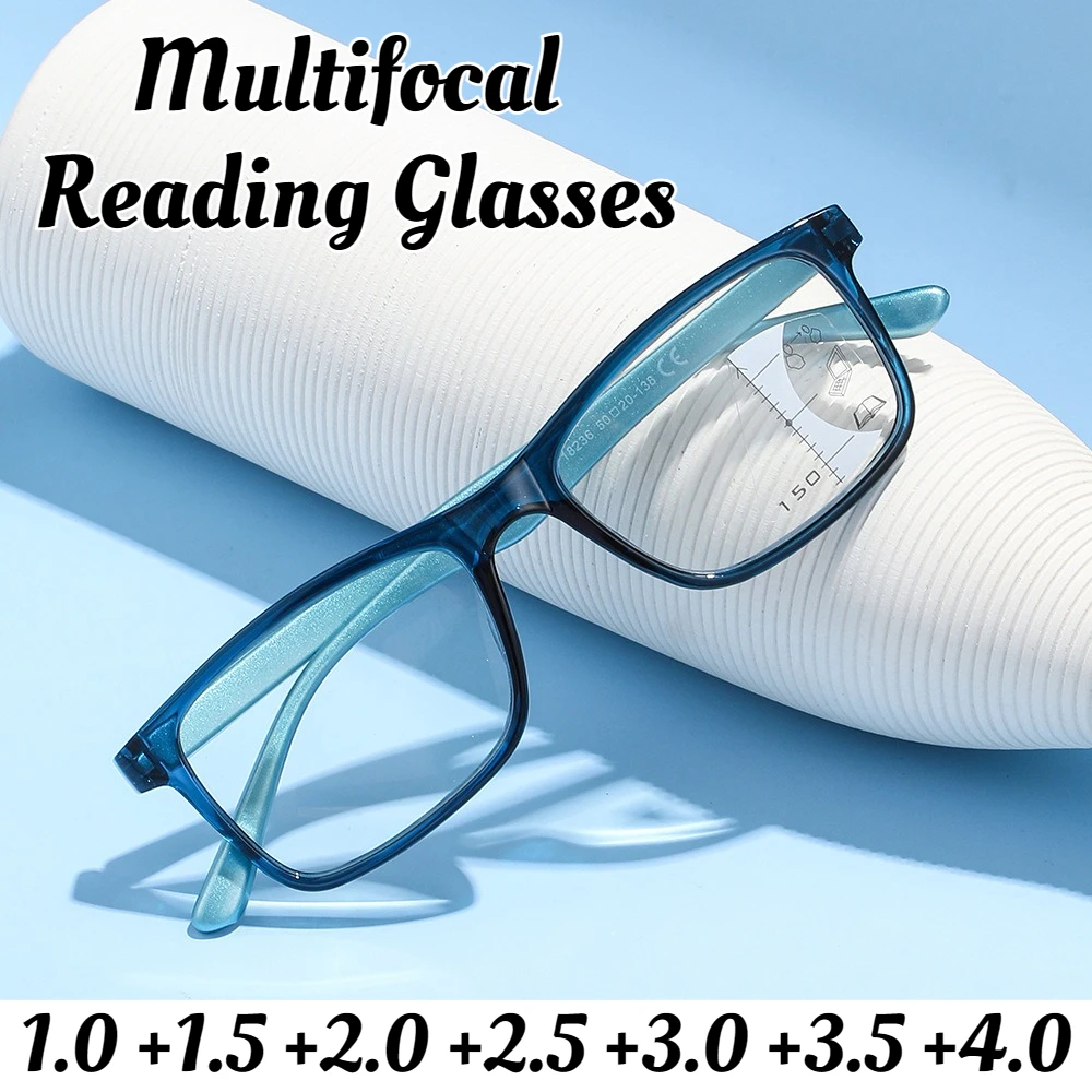

New Progressive Multifocal Presbyopia Glasses HD Anti-blue Light Reading Glasses Distance and Near Dual-use Presbyopia Glasses