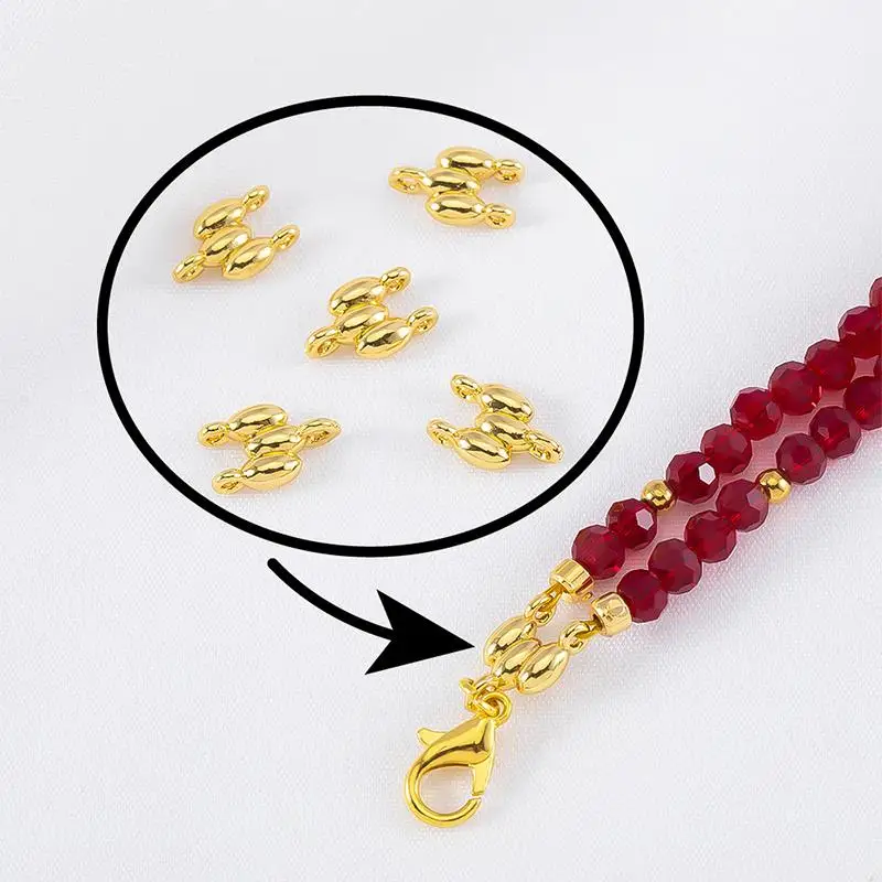 Lead-Free 2-Row Copper Connectors 5 Pcs 11mm×7mm for Handmade Bracelet Jewelry DIY Findings