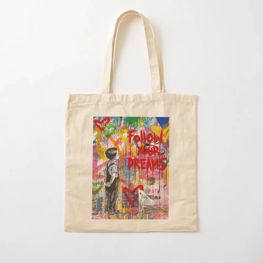 

Follow Your Dreams Boy Street Art Collage Slogan Tote Bag tote bag canvas women bag shopper women for beach