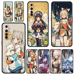 For Realme GT Neo 2 3 3T 5 Phone Case 12 11 5G 10 9 8 5G 7 6 GT5 GT3 GT2 Pro Plus C21 C11 C25 C35 Cover Genshin Impact Wanderer