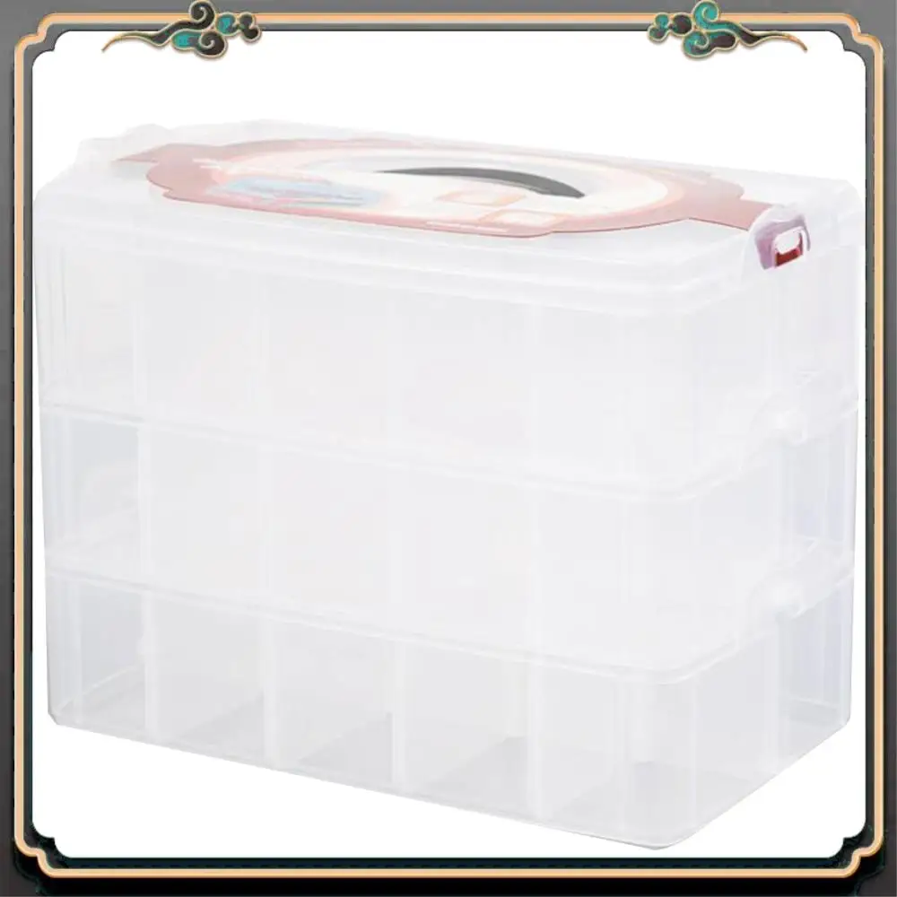 ASMA-Clear 3 Lagen 30 Roosters Washi Tape Opbergdoos Transparante Gereedschapsset Doos Accessoires Handcarry Briefpapier Houder