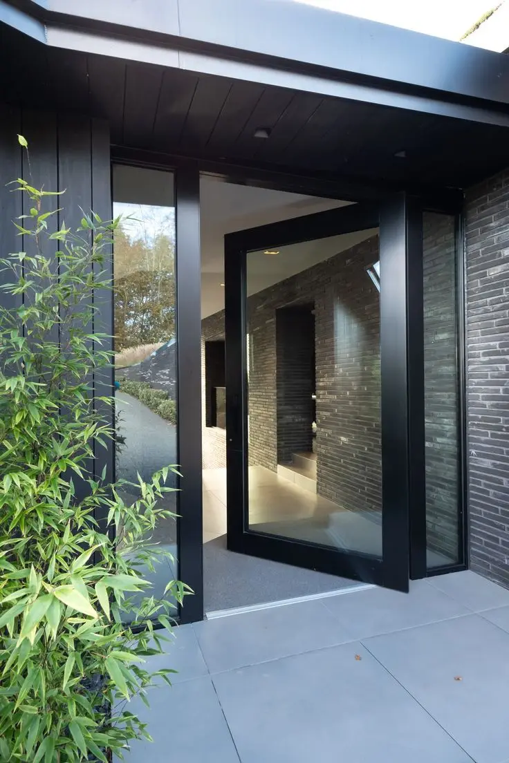 House Entrance Front Door French Style Soundproof Aluminum Frame Double Layer Glass Revolving Door Manually Open The Entry Doors