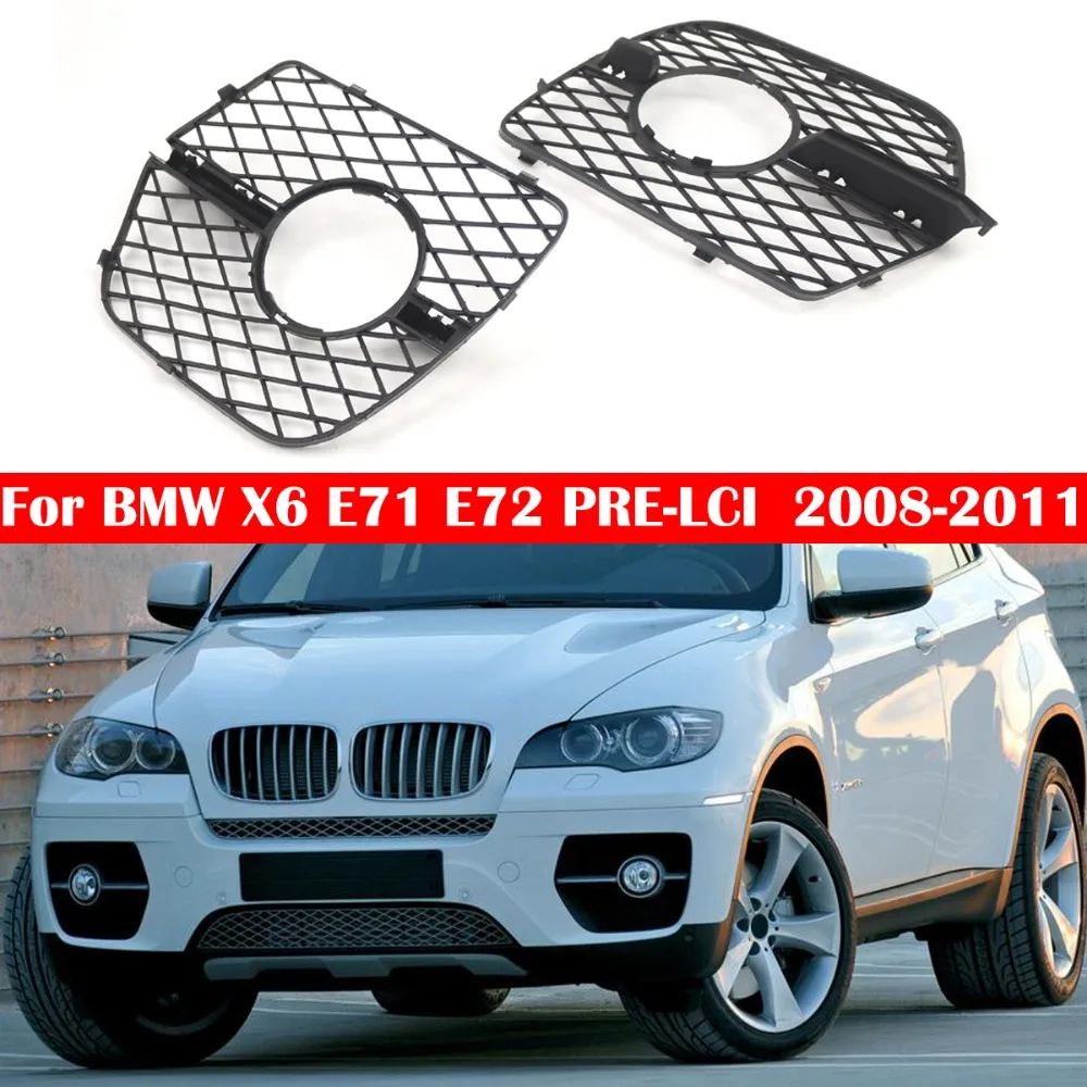 

Fits For BMW X6 E71 E72 2008 2009 2010 2011 Left/Right Front Bumper Fog Lights Grille Grill Cover OEM 51117176277 51117176278