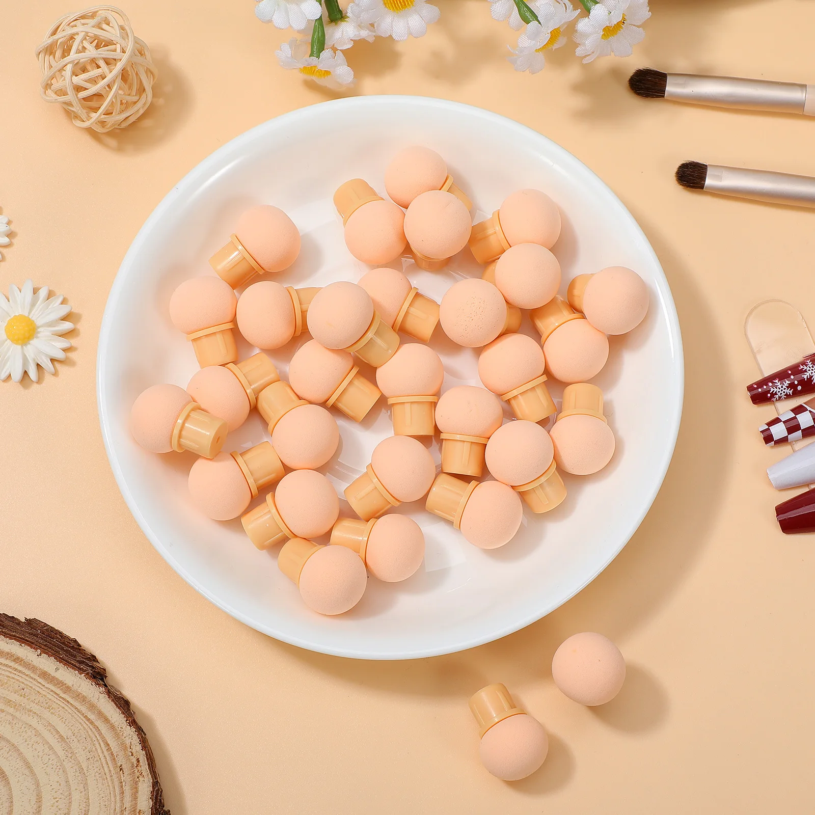 30 szt. Gradientowych Gąbek do Zdobienia Paznokci, Miękkie, Zmywalne, Wymienne do Efektu Ombre, Narzędzia do Manicure DIY, Końcówki Gąbkowe do Zdobienia Paznokci