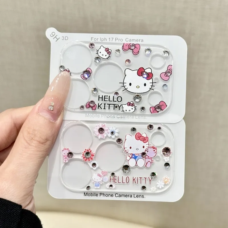 

Sanrio Cute Cartoon Hello Kitty My Melody Camera Protector Lens Film For IPhone 17 Pro Max 17 Pro HD Protective Glass Full Cover