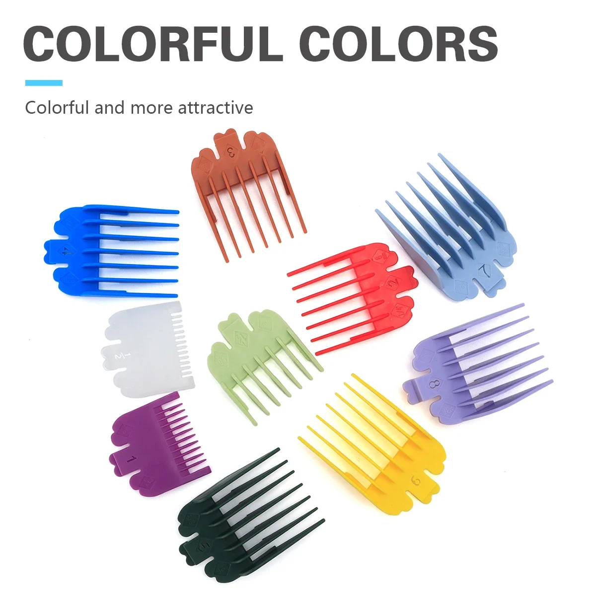 10Pcs Men Hair Clipper Limit Comb Salon Barber Cutting Guide Replacement Attachment Hair Trimmer Styling Tools