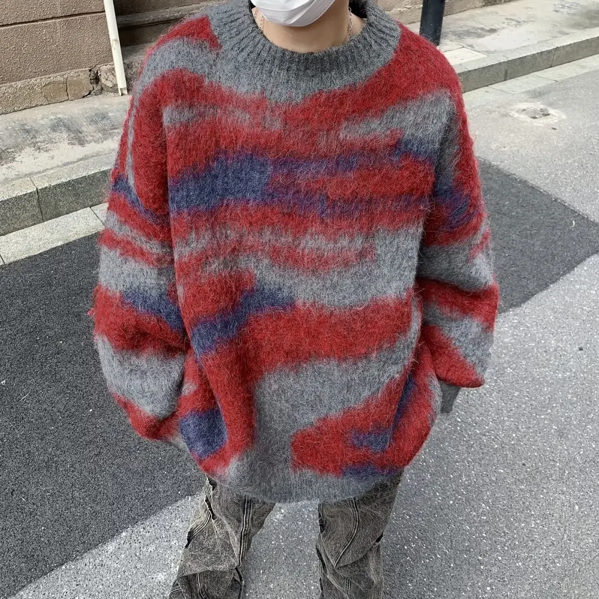 

Мужской модный приталенный джемпер American Style с круглым вырезом, новинка осенне-зимнего сезона, повседневная комфортная одежда с длинным рукавом