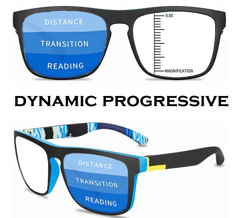 

Classic Fashion Oversized Progressive Multifocal Reading Glasses Spectacles See Near or Far Add +75 +100 150 200 to +4