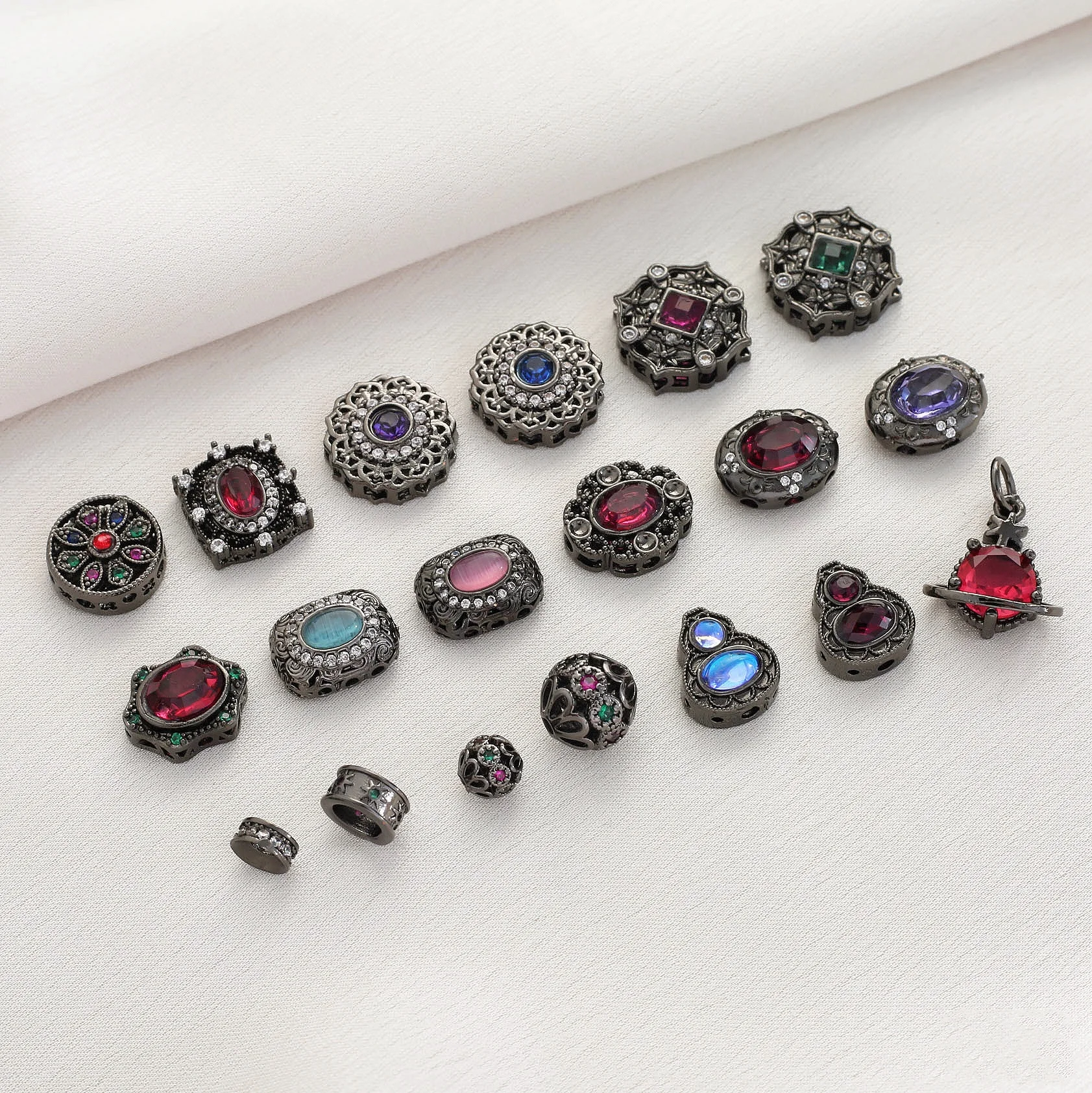 

10 шт., черный циркон, инкрустированные полые необычные бусины-разделители, кулон, кольцо-разделитель, браслет «сделай сам», ожерелье, изготовление ювелирных изделий, аксессуары из бисера