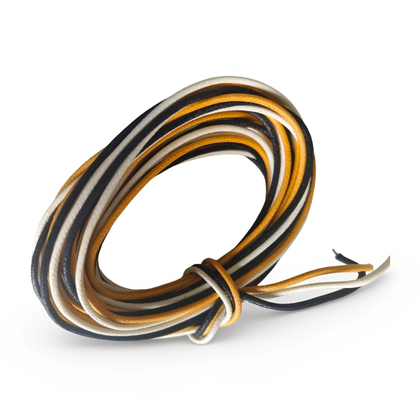 Gavitt Fabric Pre-dyed 7-strand Push Back 22-watt Retro Style Guitar Cord 30 Feet (10-white / 10-black / 10-yellow)