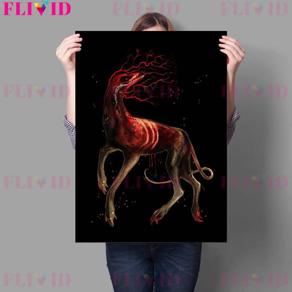 Pets Of Witches And Demons Vintage Wall Art Canvas Painting Crows,Bats, Wolves,Vultures Wicca Art Poster And Prints Decoration