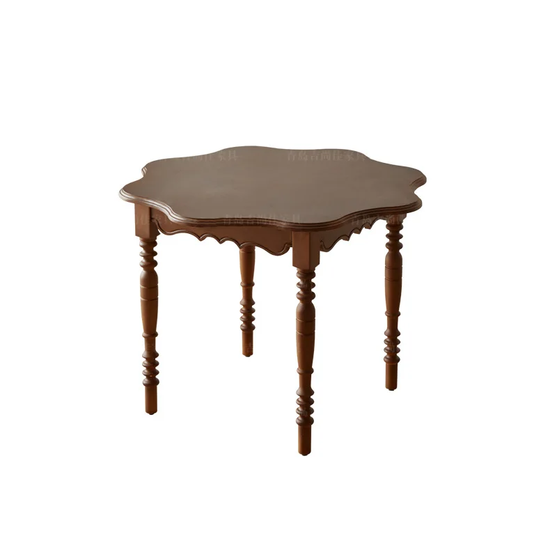 

Retro round table coffee tabl e dessert shop tab le household medieval simple dining ta ble small apartment solid wood furniture