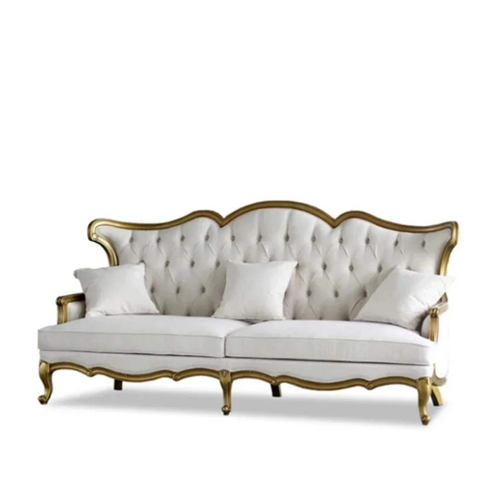 アメリカンカントリー無垢材レトロソファヨーロッパのシンプルなファブリックソファシングルダブルソファ