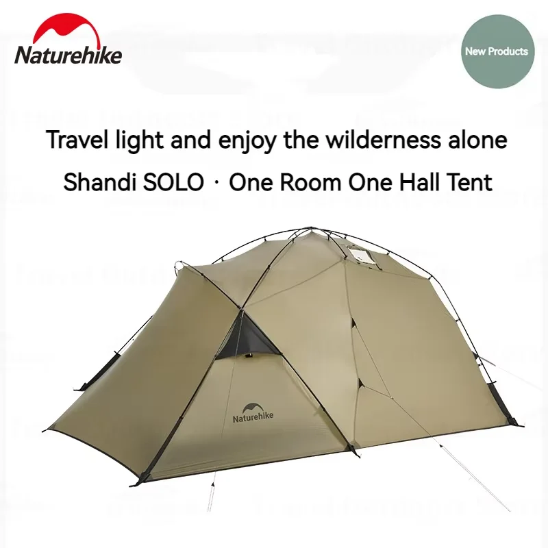 Tente de camping Naturehike SOLO ultralégère, revêtement silicone, 4 saisons, imperméable, nylon 15D double couche, tente de randonnée