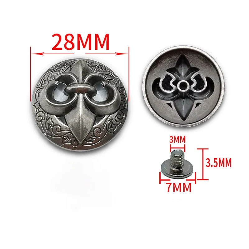 3 pçs vintage concho cruz cinto chapéu decoração fivela diy artesanato de couro metal decorativo conchos botão parafuso volta