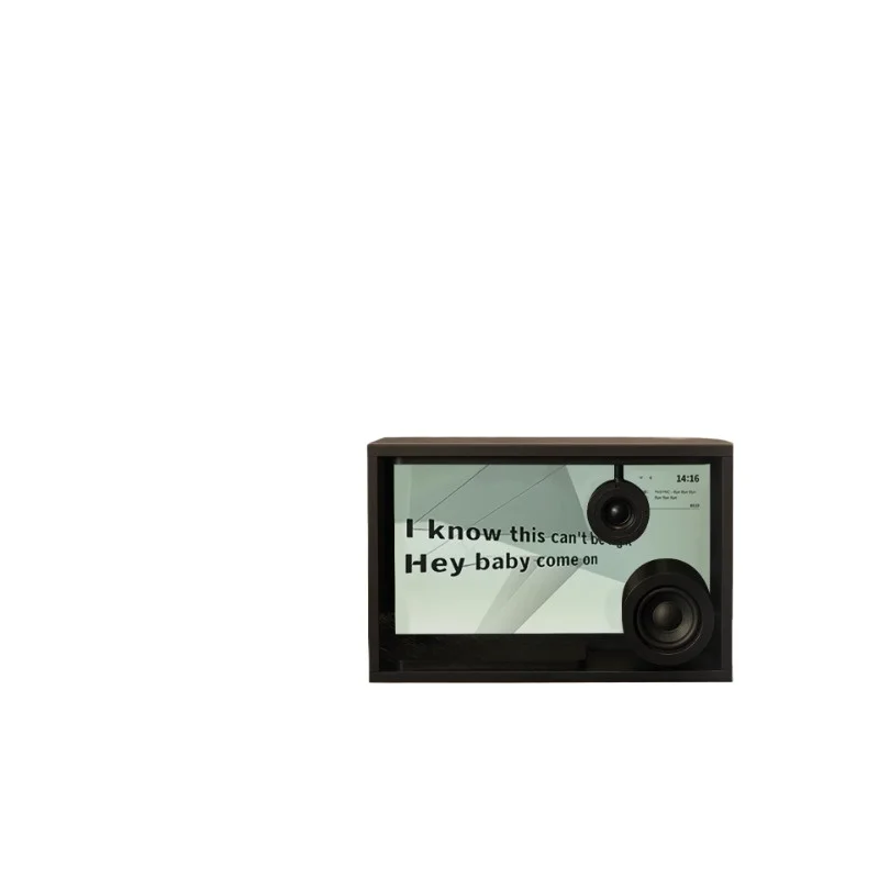 

Floating transparent lyrics subtitles retro bluetooth speaker