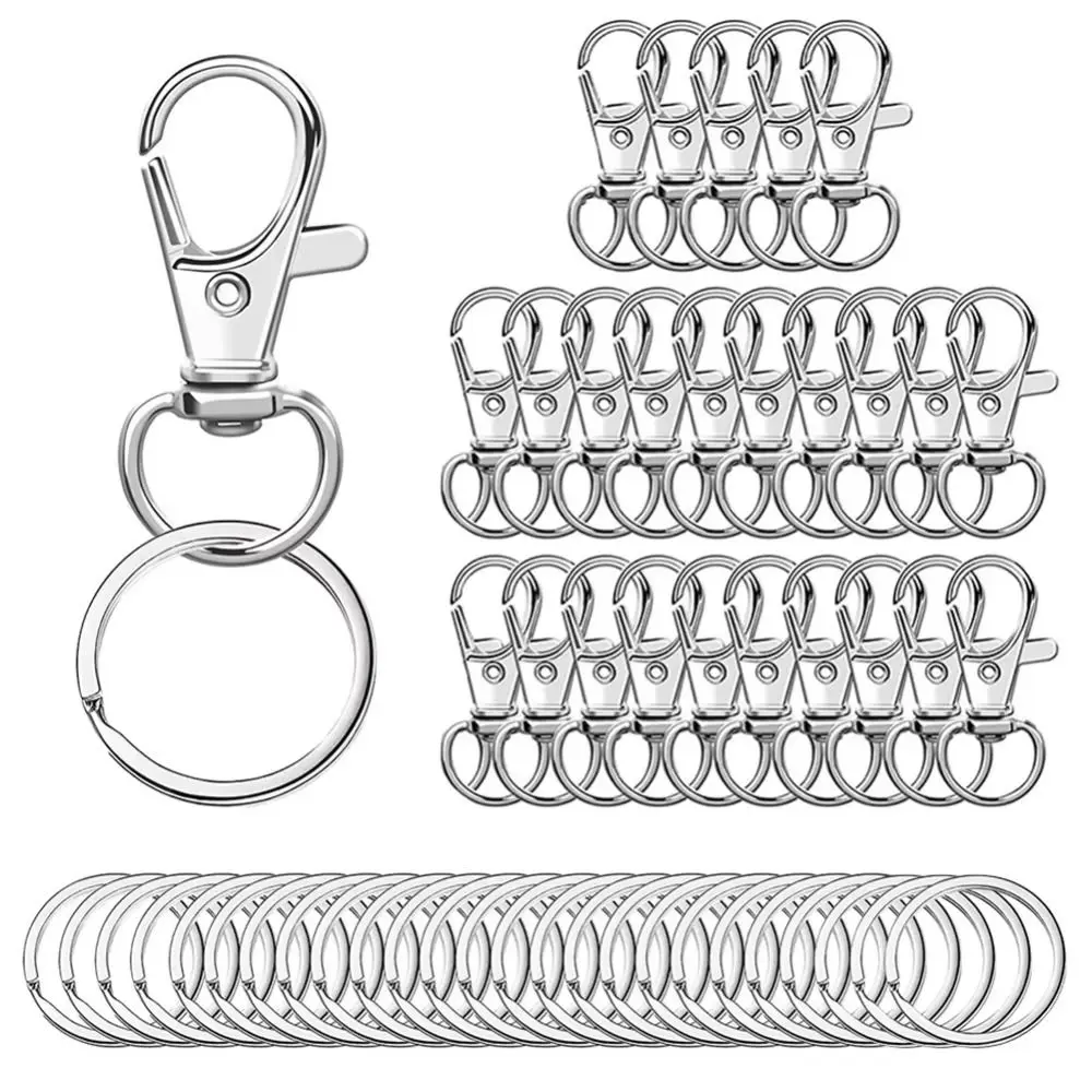100Pcs 360 Degree Rotating Lobster Claw Clasp Flexible DIY Rotating Key Chain Sturdy Rust-Resistant Rotary Clasp Hook DIY Crafts