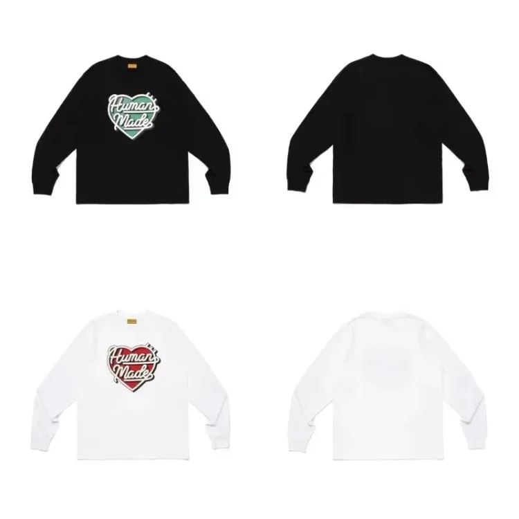 Human Made Winter Heavyweight Slub Cotton Long Sleeve Pullover Basic Streetwear Casual Sweatshirt