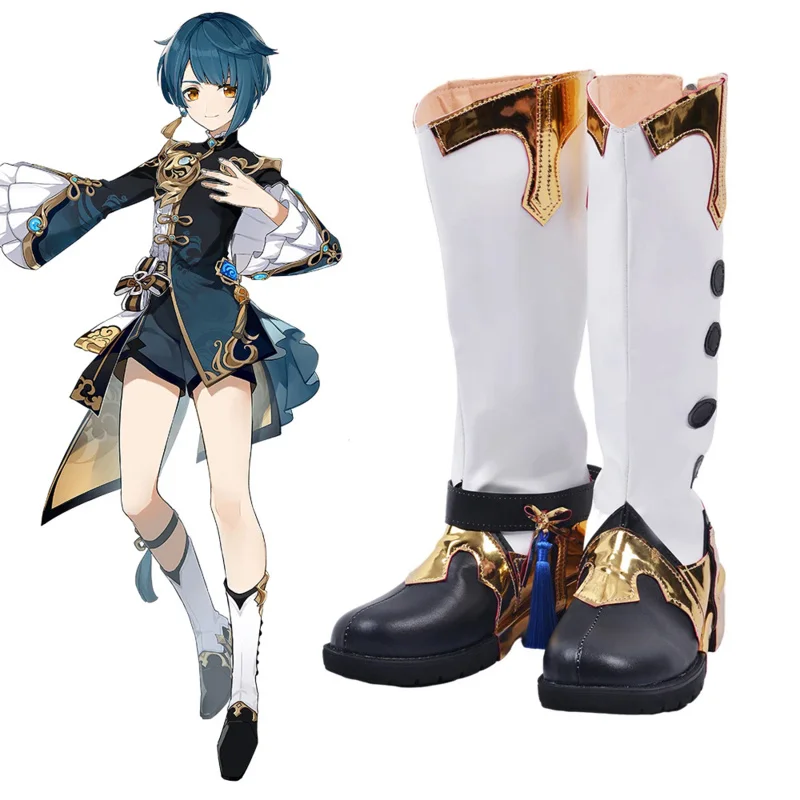 Genshinari Cosplay Sapatos para homens e mulheres, Botas Tighnari Game, Sapatos de festa branca Halloween, Custom Made