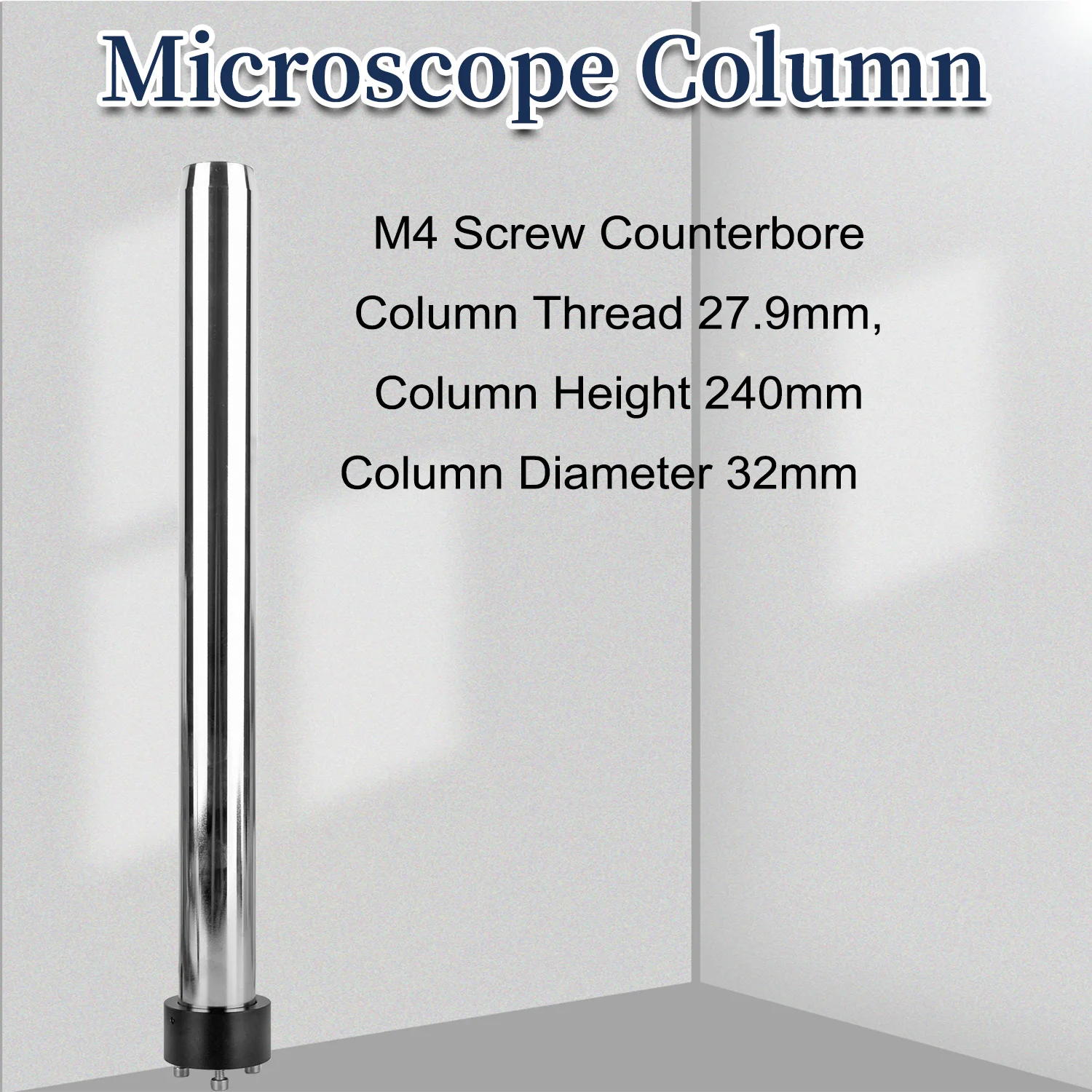 Longitud de la columna del microscopio KOPPACE 250 mm 32 mm en soporte del microscopio del tornillo M4 del diámetro