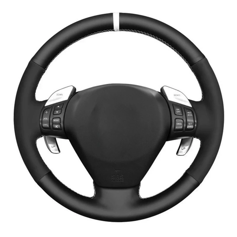 Car Steering Wheel Cover Black Genuine Leather Suede For Mazda RX-8 RX8 2003 2004 2005 2006 2007 2008 2009 2010 2011 Accessories