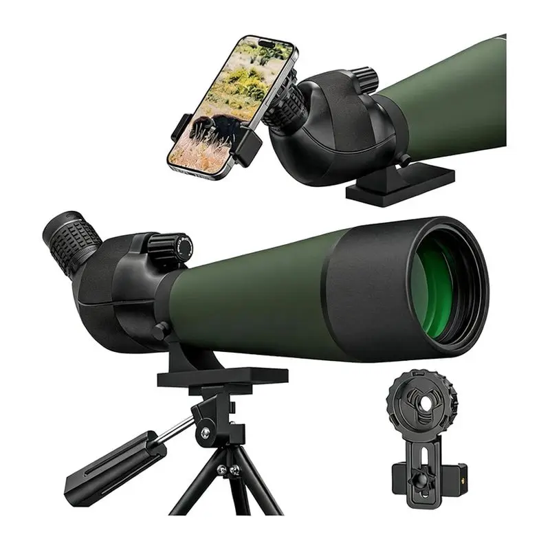 High Definition 20-60x80 BAK4 Waterproof Outdoor Telescope, Wide Field of View Bird Watching Adapter