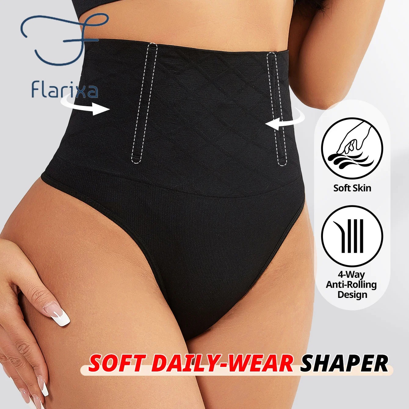Flarixa 1/2/3 Stück Hohe Taille Tangas Nahtlose Frauen Höschen G-String Dessous Bauchkontrolle Gestaltung Gürtel Shaper Unterwäsche