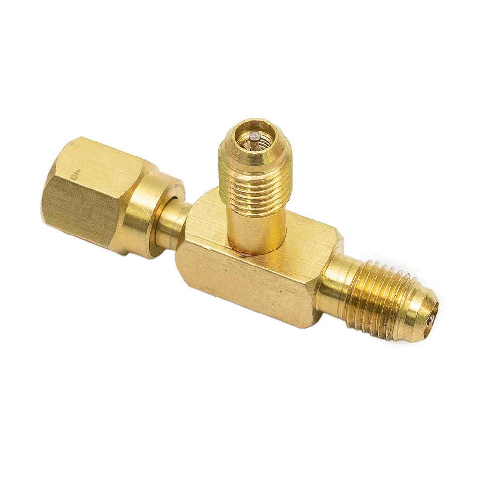 T Type Adapter 1/4inch Female SAE External Thread Tee Adapter SAE Flare Add Gauge Deep Vacuum Pump/Manifold Set Connector