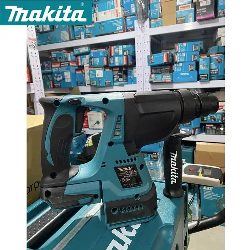 Makita-ブラシレスコードレスロータリーハンマー、充電式電動ドリル、ブラシレス、sds-plus、dhr242z、dhr242、18v、24mm、2.0j