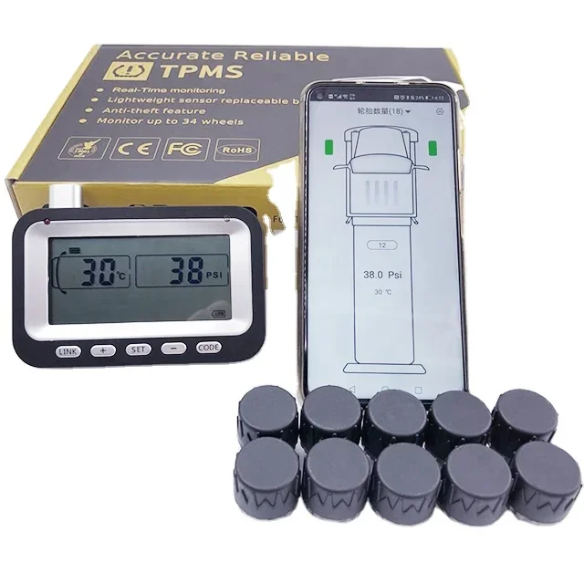 2 To 218Tires Truck Tire Pressure Monitoring External Digital Truck Bus Tyre Monitor Pressure Sensor TPMS