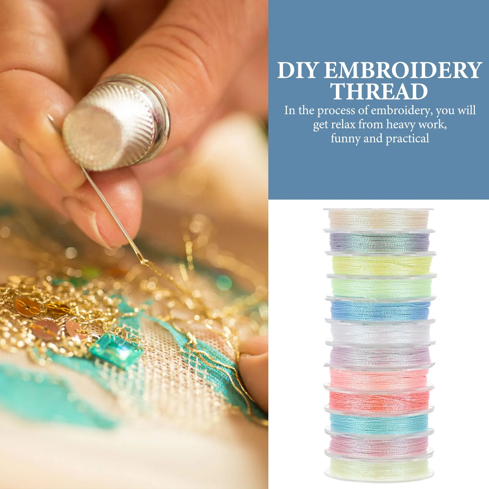 

12 Rolls Clothing Accessories Floss Threads Sewing Materials Articles for Machine Supplies Embroidery Essentials Luminous