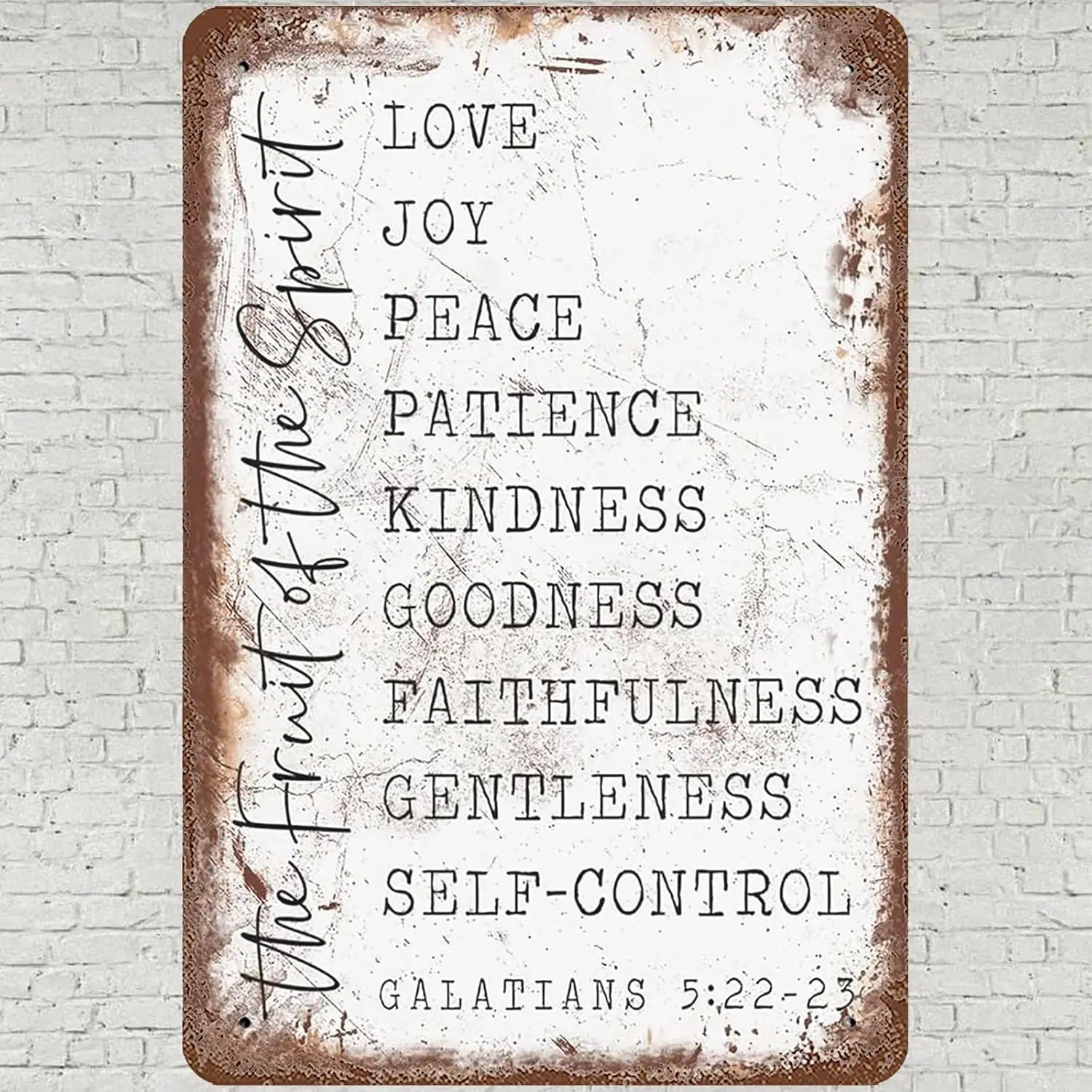 8X 12 Vintage Metal Tin Sign Fruit Of The Spirit Wall Art De