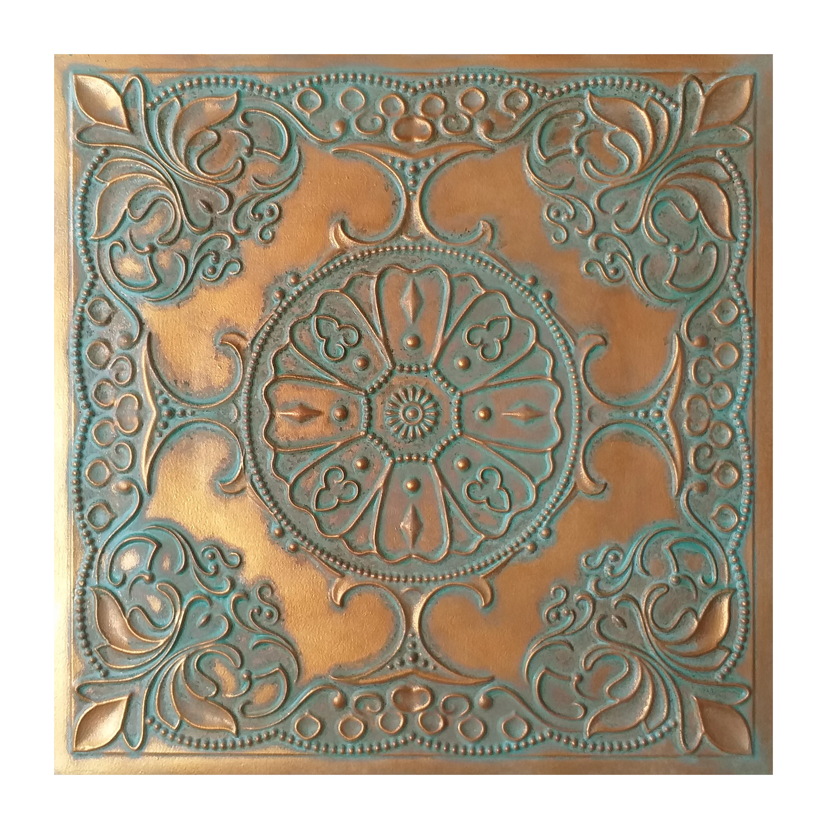 Ceiling tiles restaurant decorative well panels PL71 Vintage green gold 10pcs/lot