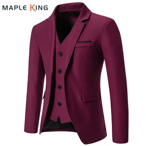 Two Fake Pieces Suits for Men Patchwork Color Blazer Informal Hombre Gala Dress 2024 Mens Suits Jackets Terno Social Masculino