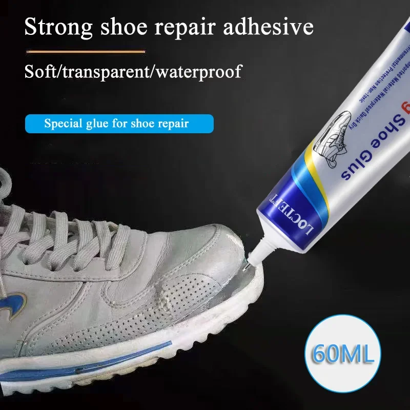 

Shoe glue 60ML Soft waterproof shoemaker leather sports shoes special glue Strong shoe super glue repair shoes transparent