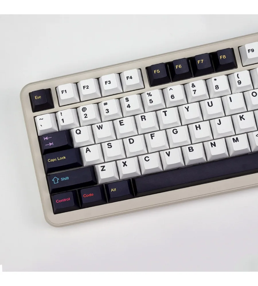 Keycap personality sublimation process adaptation 61/68/75/84/98 black and white color keycap color characters PBT