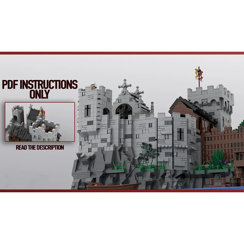 Moc 빌딩 블록 중세 성 모델 기술 벽돌 DIY 조립 건설 스트리트 뷰 모델 장난감 휴일 세트 선물