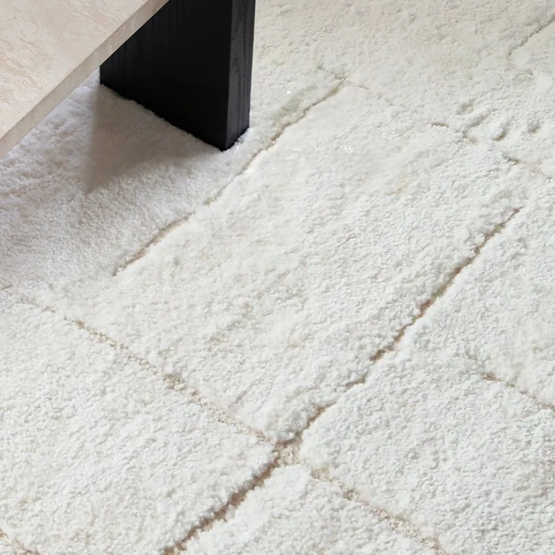 French Cream Style Beige Soft Living Room Carpet Soft Plush Home Area Rug for Bedroom Cloakroom Mat Decoration Sofa Bedside Mat