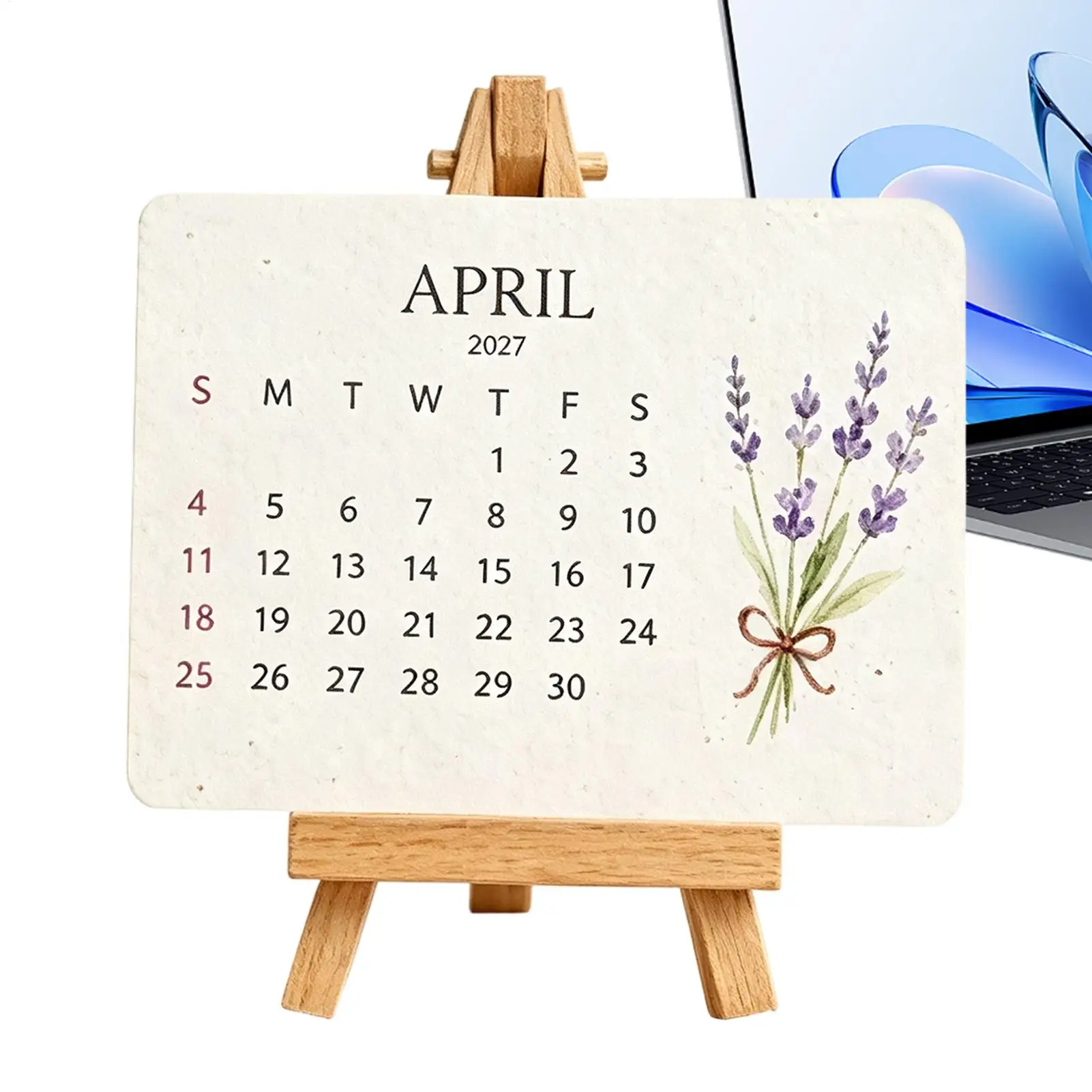 Flower Paper Calendar Monthly Botanical Sustainable Greening 2027 Paper Planner Garden Calendar with Holder for Home Office