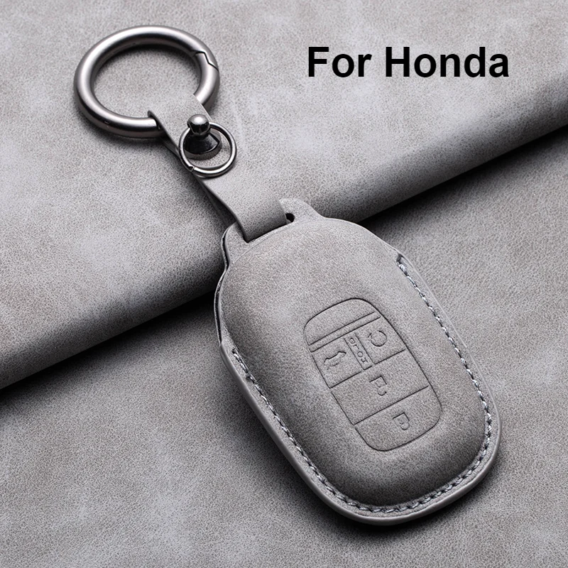 Lederbezug Schutz halter Auto Fernbedienung Schlüssel etui Anhänger für Honda Civic Accord HR-V CR-V crv 2 3 4 Tasten Schlüssel bund Zubehör