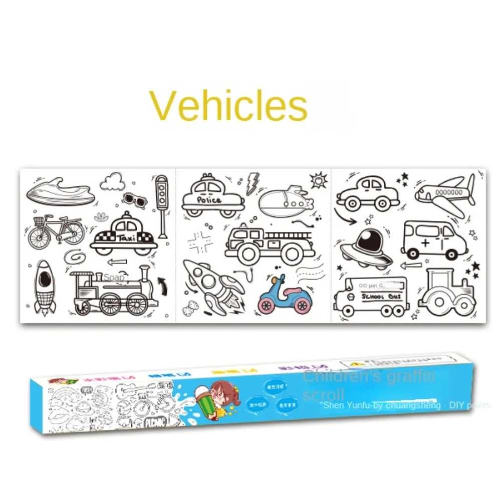 

Paper Painting Self-Contracting Children Gift Animal Theme Painting Paper Graffiti Scroll Drawing Roll Children Coloring Paper