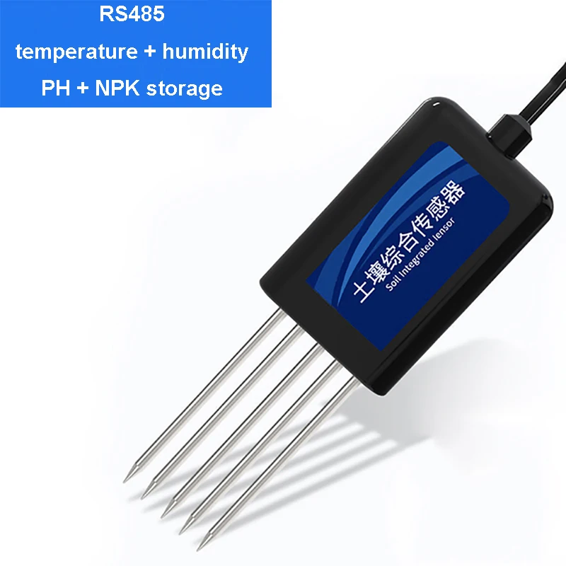 Suolo 7 in 1 multi-parametro temperatura e umidità EC azoto fosforo potassio pH sensor RS485 4-20mA