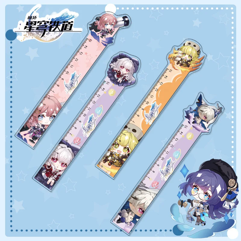 Honkai Star Rail Rulers Anime Acrylic Straight Ruler Guinaifen Topaz School Supplies Imbibitor Lunae Drafting Supply Jing Yuan